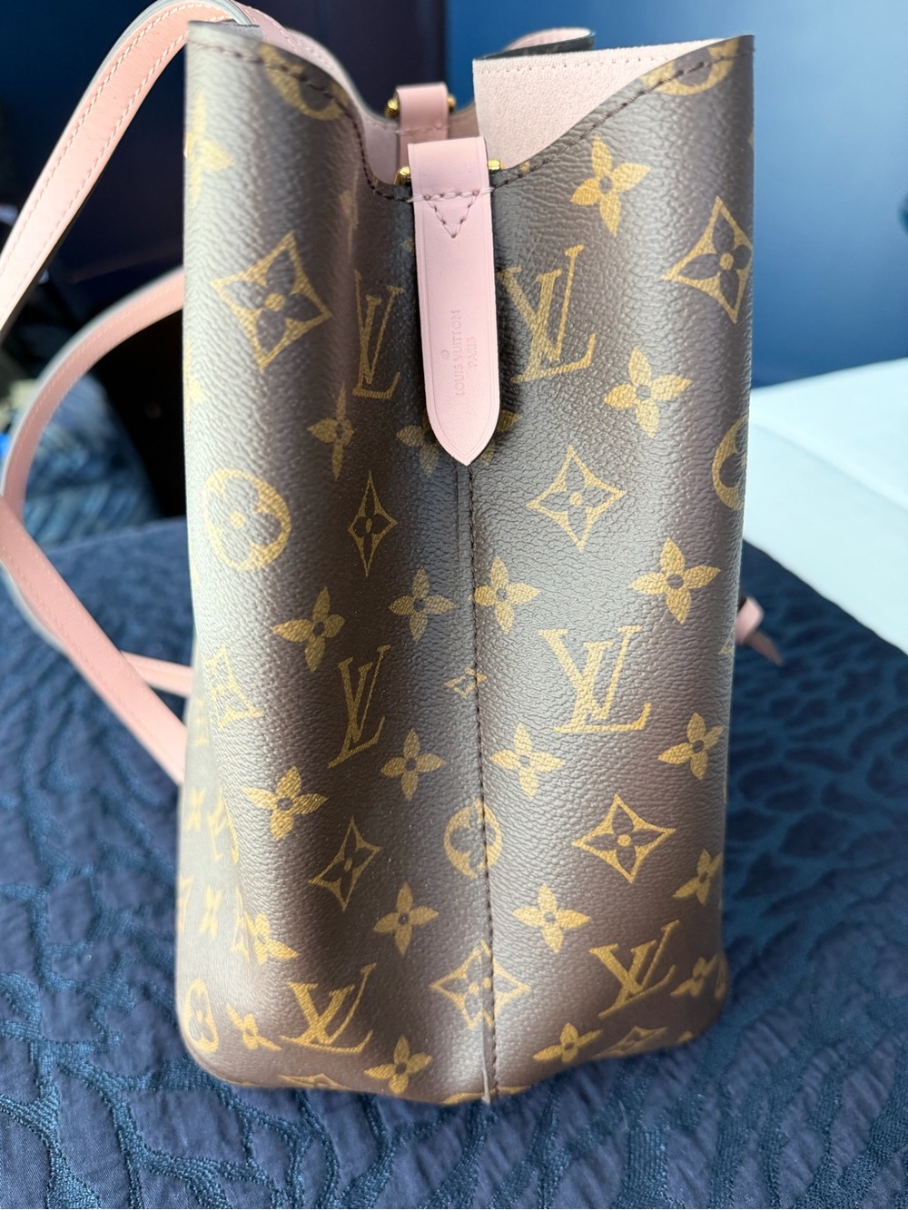 Louis Vuitton Brown Monogram Canvas Bucket Bag with Pink Trim - Picture 9 of 15